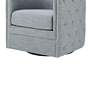 Wilmette Slate Tufted Fabric Barrel Swivel Accent Chair