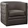 Wilmette Taupe Accent Fabric Swivel Barrel Chair
