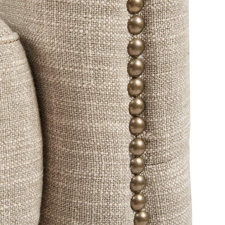 Image 3 Wilmette Taupe Tufted Fabric Barrel Swivel Accent Chair more views