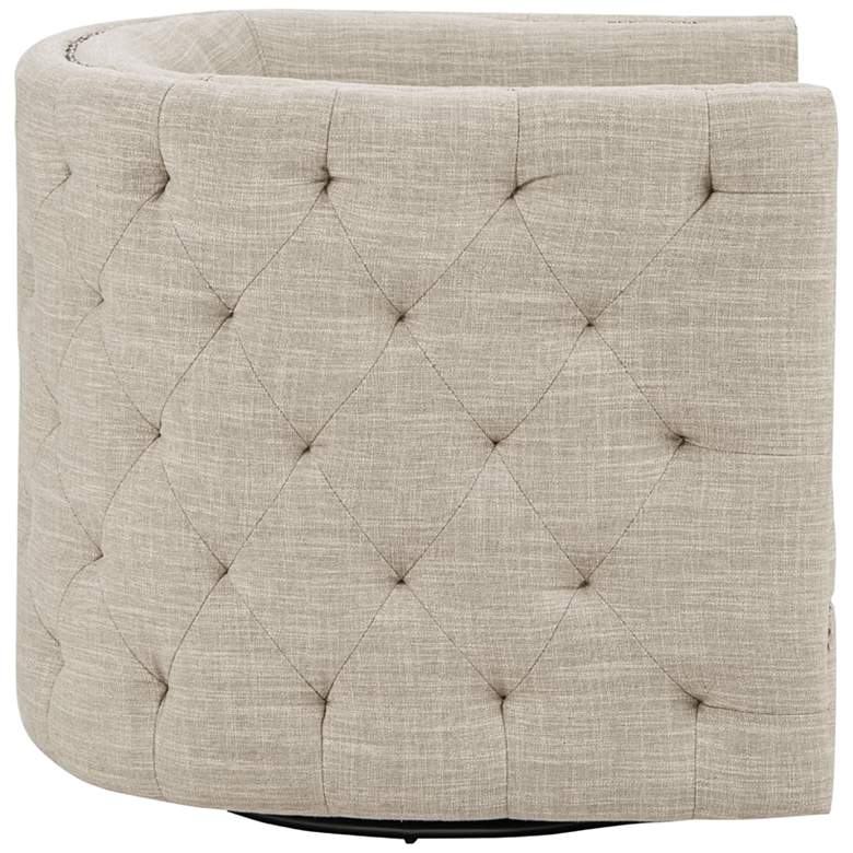 Image 6 Wilmette Taupe Tufted Fabric Barrel Swivel Accent Chair more views
