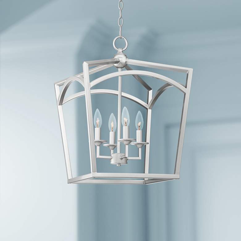 Image 1 Wilmington 16 inch Wide Brushed Nickel 4-Light Foyer Pendant