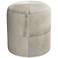 Wilson 17" High Smoke Gray and Brown Leather Hide Round Ottoman
