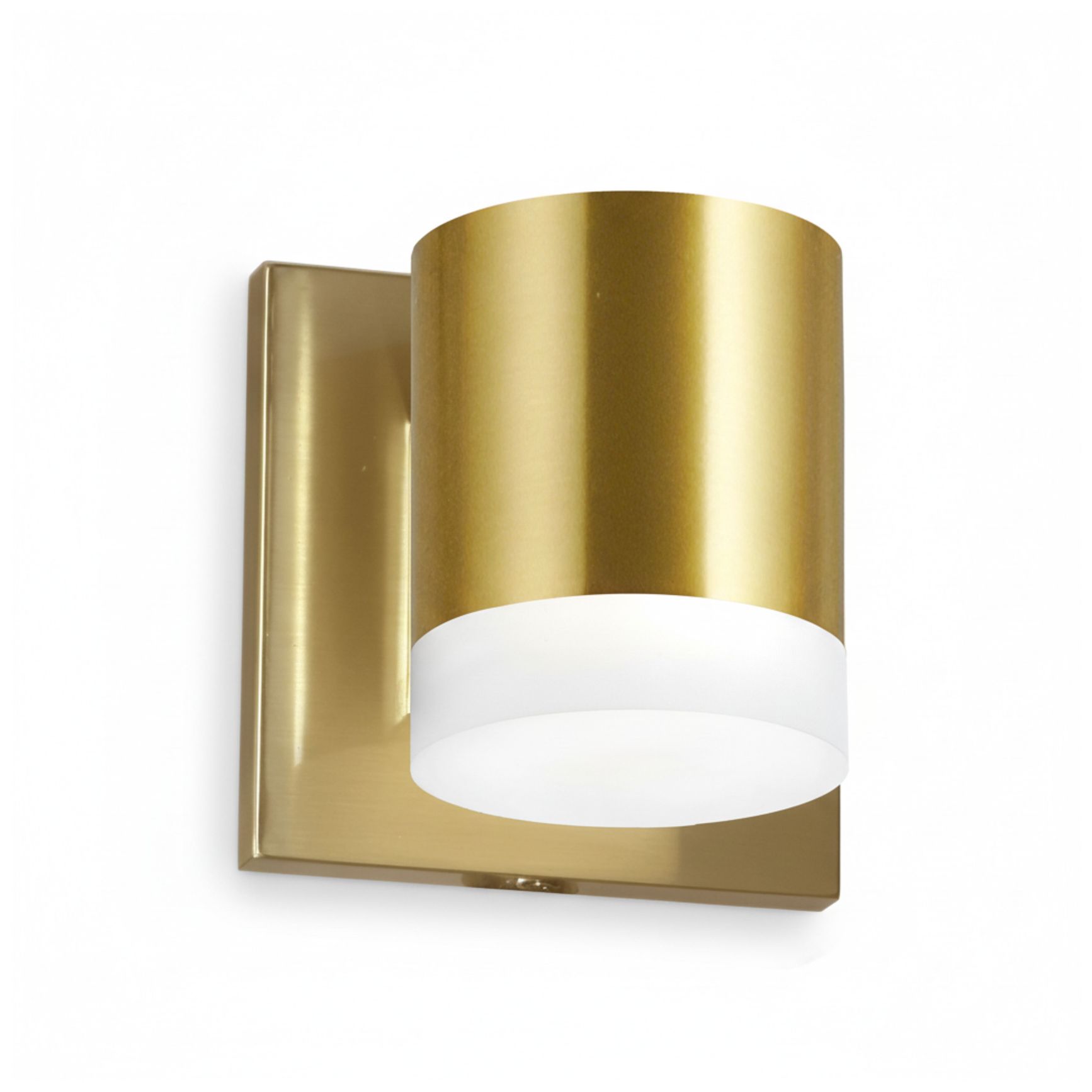 Image 2 Wilson 5" High Aged Brass, White LED Wall Sconce more views