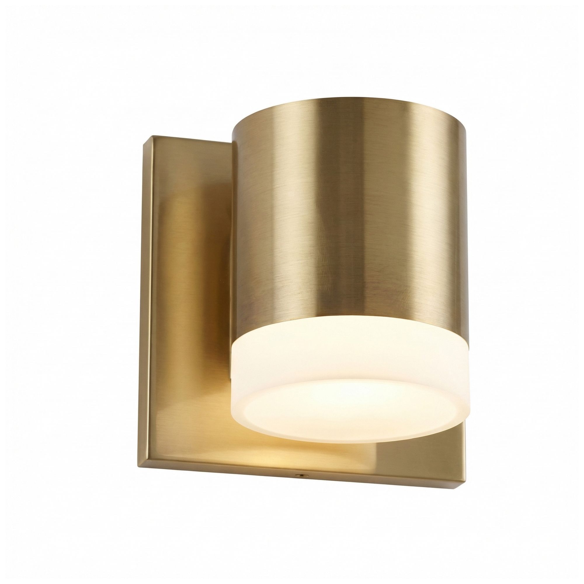 Image 3 Wilson 5" High Aged Brass, White LED Wall Sconce more views