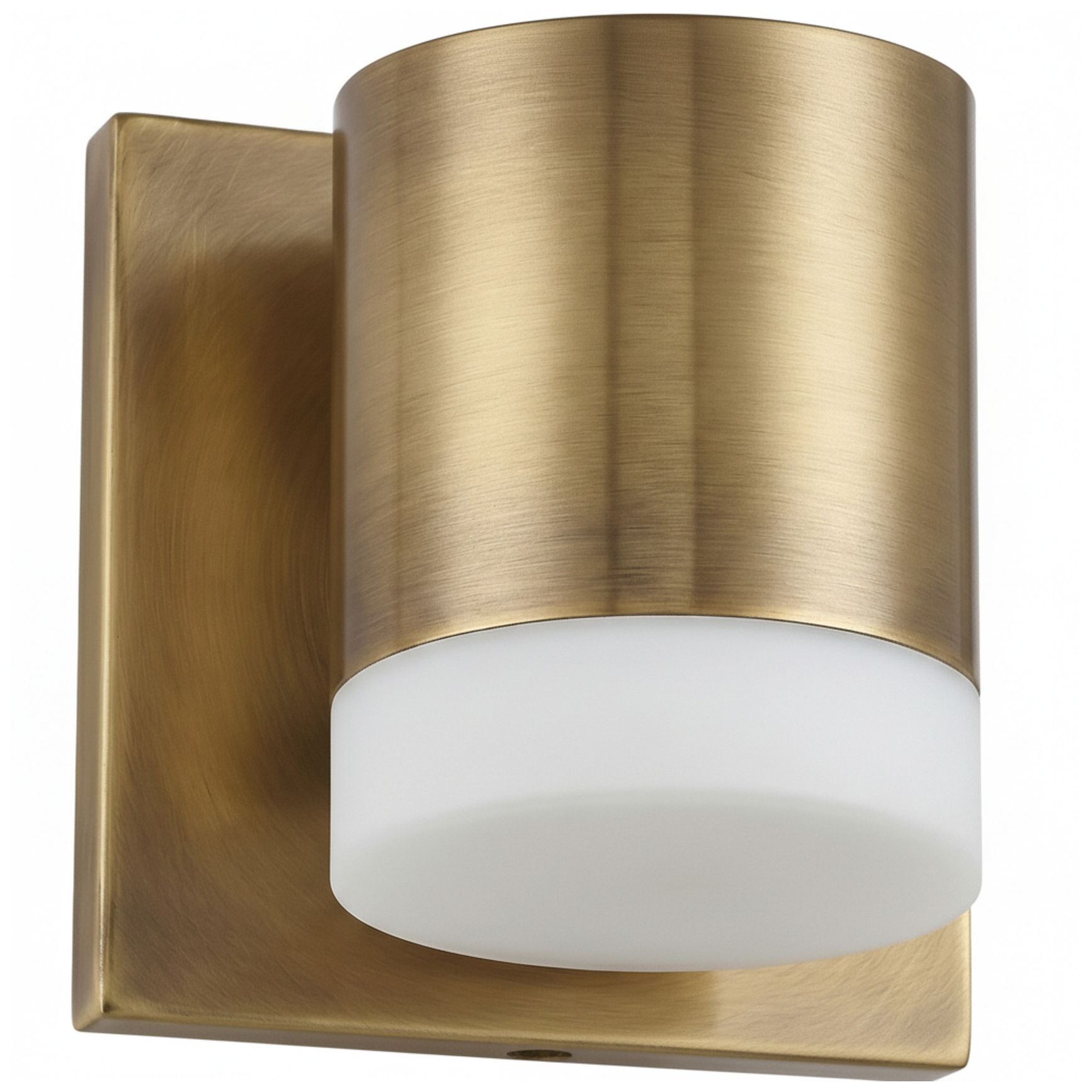 Image 4 Wilson 5" High Aged Brass, White LED Wall Sconce more views