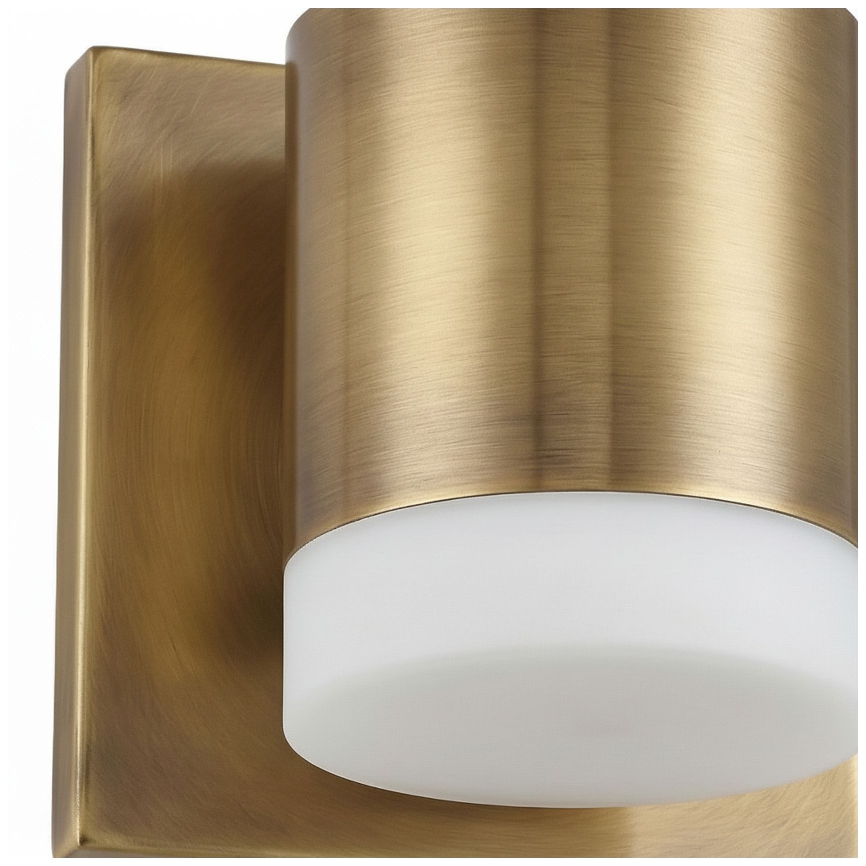 Image 5 Wilson 5" High Aged Brass, White LED Wall Sconce more views