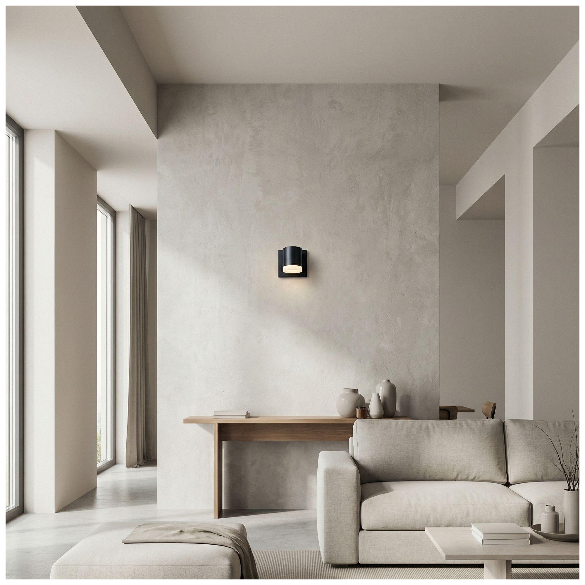 Image 4 Wilson 5" High Matte Black, White LED Wall Sconce more views