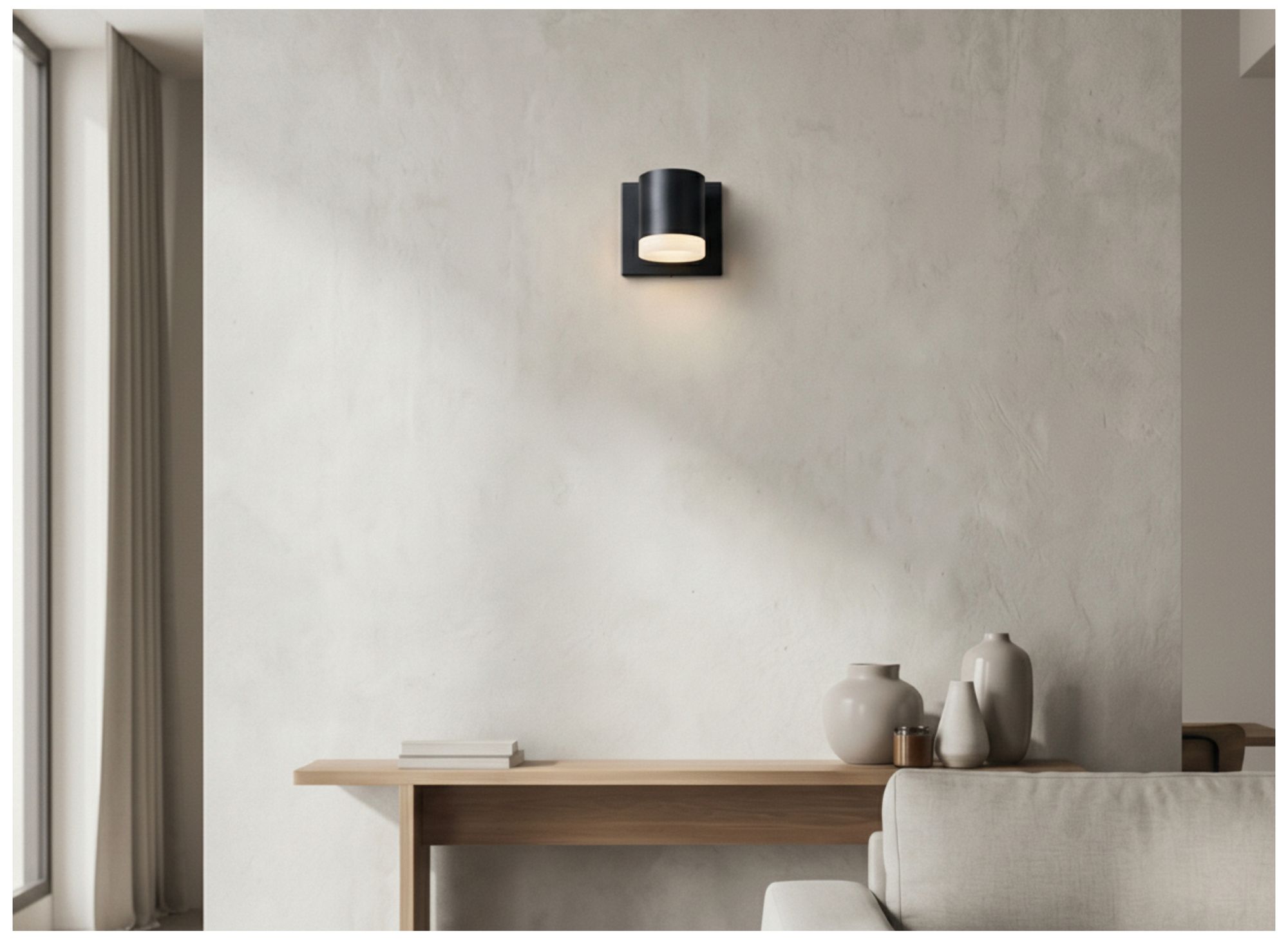 Image 6 Wilson 5" High Matte Black, White LED Wall Sconce more views