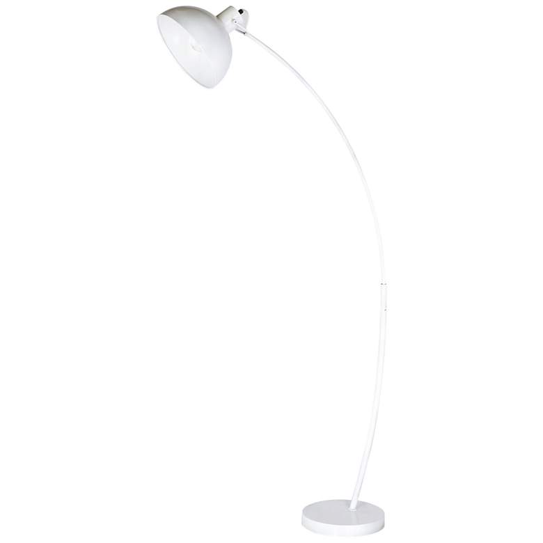 Image 1 Wilson Matte White Metal Arc Floor Lamp