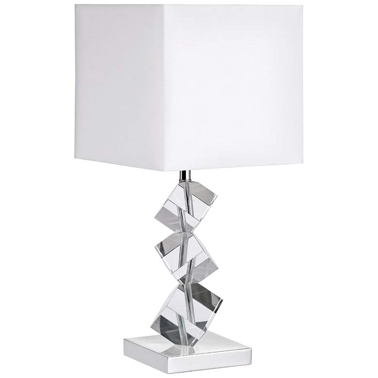 Image 1 Wilson Polished Chrome Accent Table Lamp with Crystal Cubes