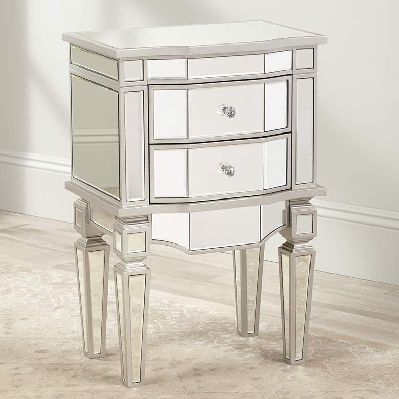 Image 1 Wilton Mirrored 2-Drawer Accent Table