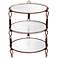 Winchester 22 1/2" Gold and Faux Leather 3-Tier Glass Accent Table