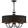 Winchester 23" Wide Black 5-Light Drum Pendant