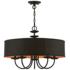 Winchester 23" Wide Black 5-Light Drum Pendant
