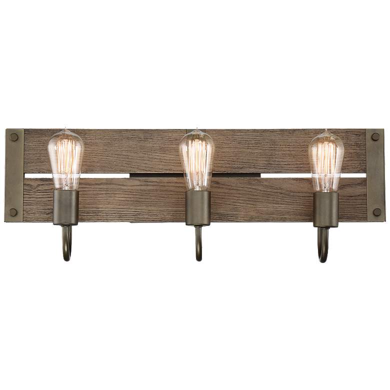 Image 1 Winchester; 3 Light; Vanity; Bronze/Aged Wood Finish