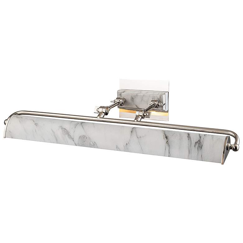 Image 1 Winchfield Large Picture Light in Polished Nickel and White Marble