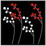 Windbent Red 37" Black Square Giclee Wall Art