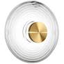 1_Windfeild 18" High Aged Brass 12W Wall Sconce With Clear Rippled Glass