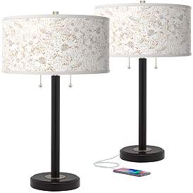 Image1 of Windflowers Arturo Black Bronze USB Table Lamps Set of 2
