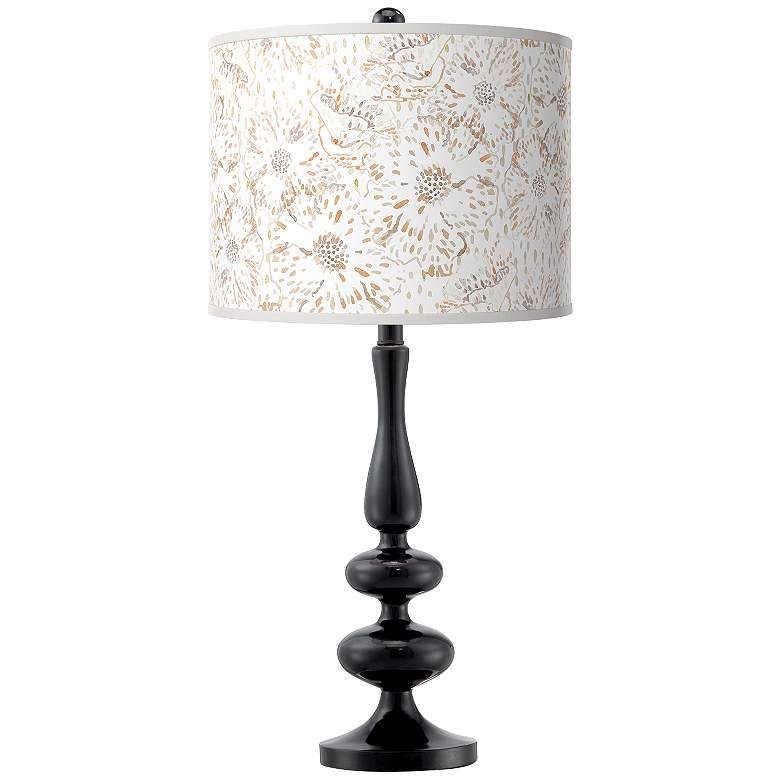 Windflowers Giclee Paley Black Table Lamp
