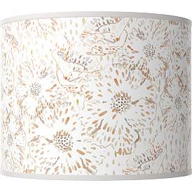 Image1 of Windflowers White Giclee Round Drum Lamp Shade 14x14x11 (Spider)
