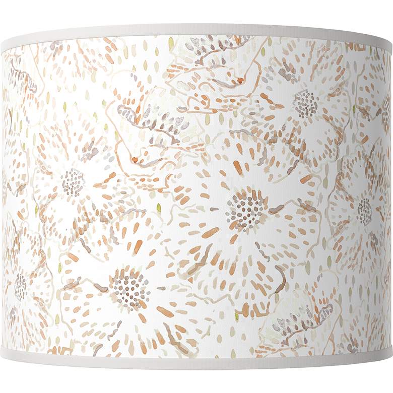 Image 1 Windflowers White Giclee Round Drum Lamp Shade 14x14x11 (Spider)
