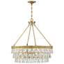 3_Windham 28" Wide Warm Brass Crystal 6-Light Pendant