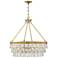 Windham 28" Wide Warm Brass Crystal 6-Light Pendant