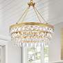 2_Windham 28" Wide Warm Brass Crystal 6-Light Pendant