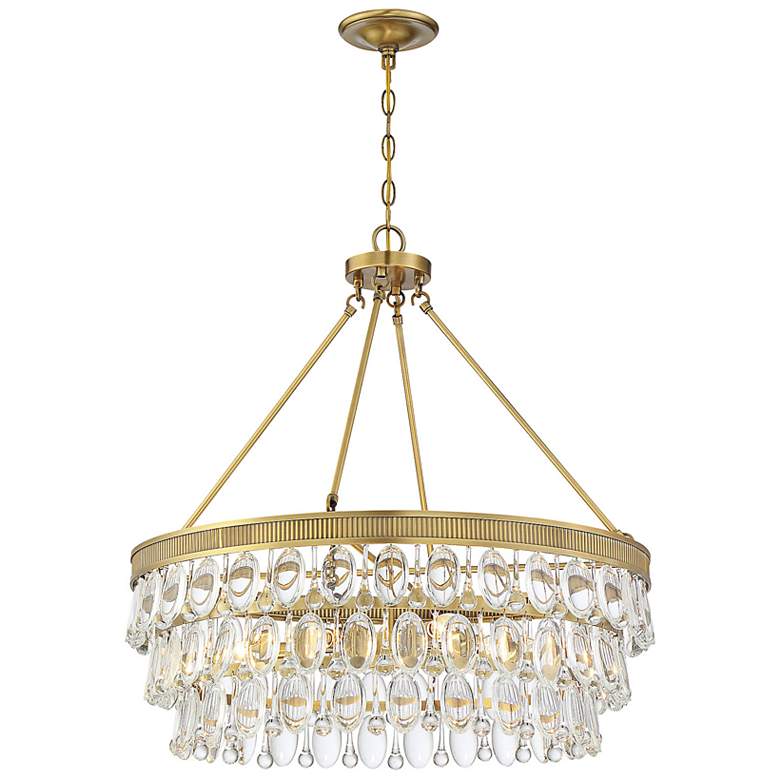 Image 5 Windham 28" Wide Warm Brass Crystal 6-Light Pendant more views