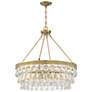 5_Windham 28" Wide Warm Brass Crystal 6-Light Pendant more views