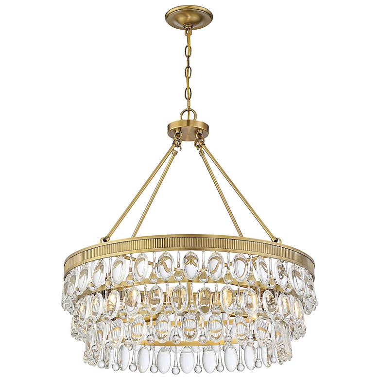 Image 6 Windham 28" Wide Warm Brass Crystal 6-Light Pendant more views