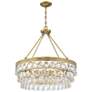 6_Windham 28" Wide Warm Brass Crystal 6-Light Pendant more views