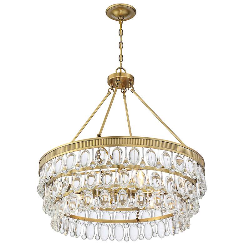 Image 7 Windham 28" Wide Warm Brass Crystal 6-Light Pendant more views