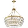 7_Windham 28" Wide Warm Brass Crystal 6-Light Pendant more views