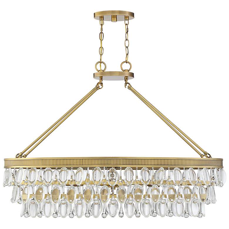 Image 3 Windham 8-Light Linear Chandelier in Warm Brass more views