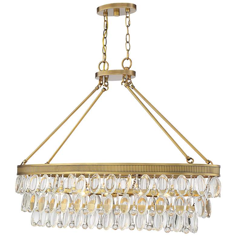 Image 4 Windham 8-Light Linear Chandelier in Warm Brass more views