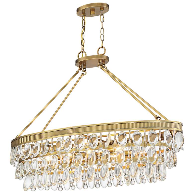 Image 5 Windham 8-Light Linear Chandelier in Warm Brass more views
