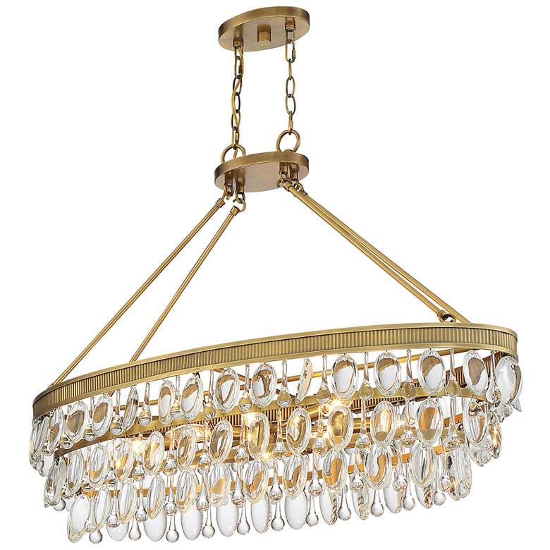 Image 6 Windham 8-Light Linear Chandelier in Warm Brass more views