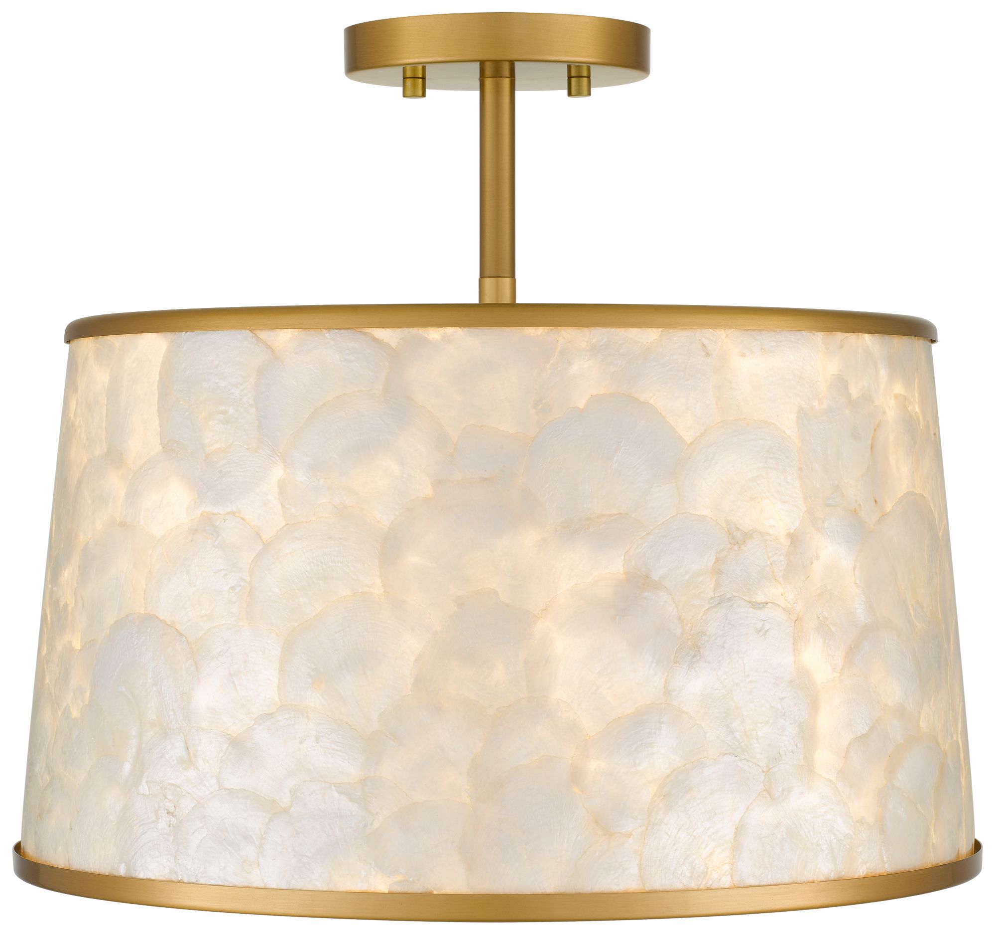 Thumbnail3 of Windley 3-Light Brushed Gold Semi-Flush Mount more views