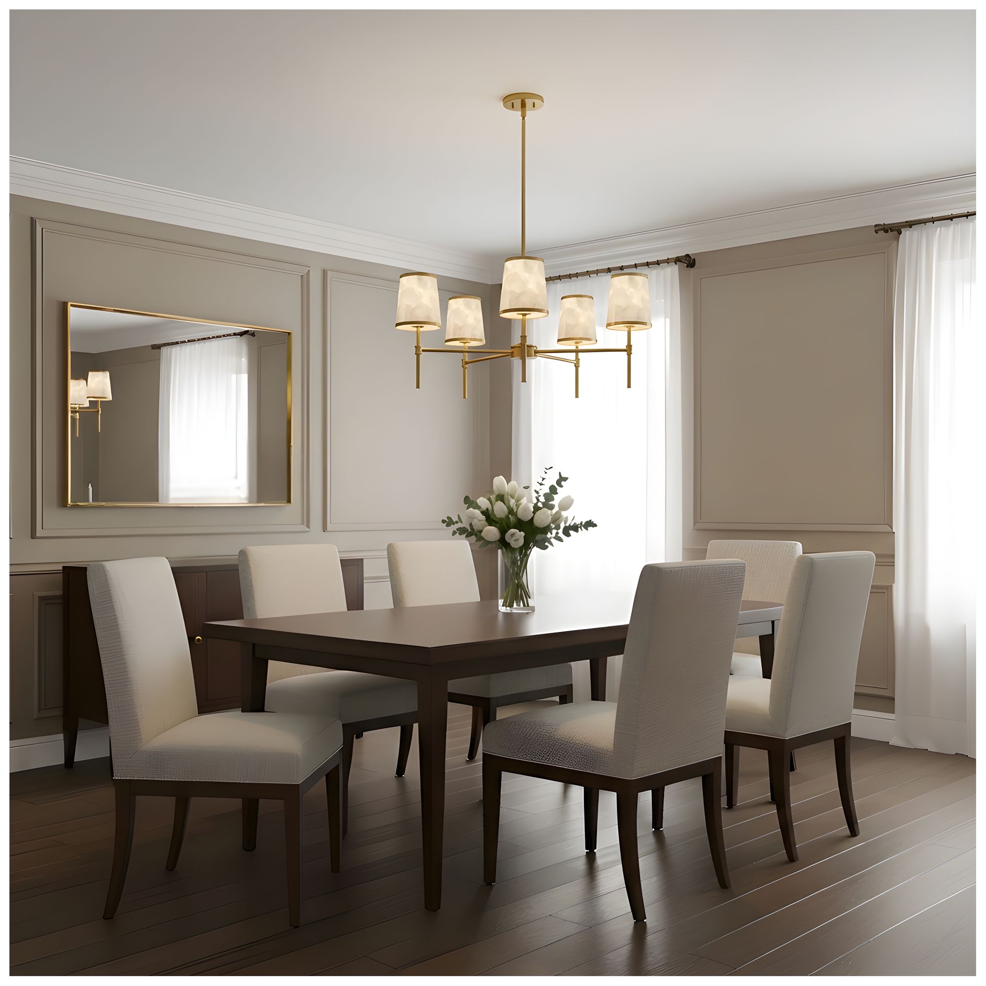 Image 7 Windley 5-Light Brushed Gold Chandelier more views