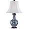 Windom Long Neck Blue and White Ceramic Table Lamp