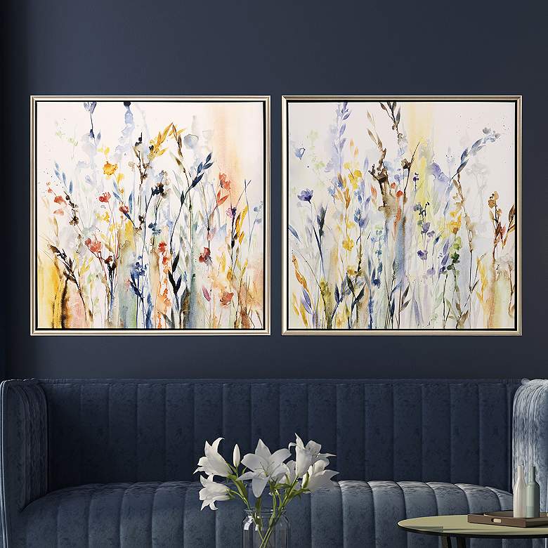 Image 2 Window Art II 38" Square Framed Giclee Canvas Wall Art