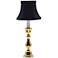 Window Light 13 1/2" High Black Shade Solid Brass Accent Lamp