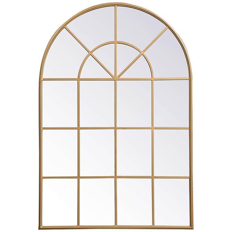 Image 2 Windowpane Brass 36 1/4" x 53 1/4" Window Wall Mirror