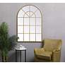 3_Windowpane Brass 36 1/4" x 53 1/4" Window Wall Mirror more views