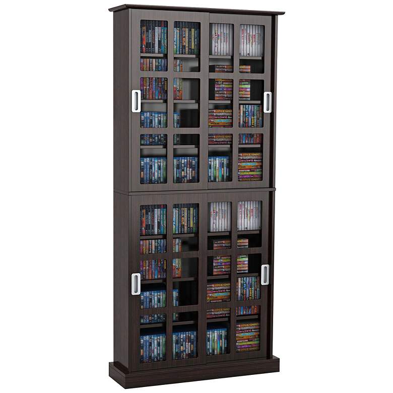 Image 1 Windowpane Espresso Media Storage Cabinet