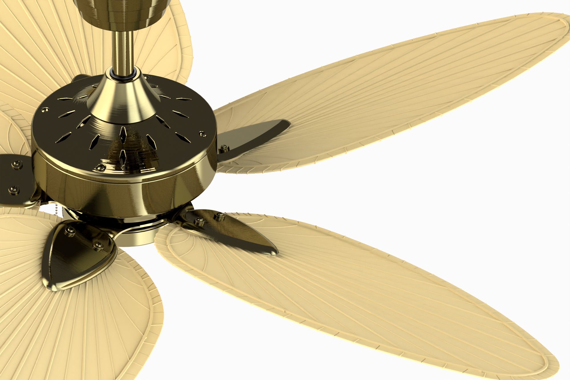 Image 3 Windpointe 52 in Indoor Fan - Antique Brass w/ Natural Narrow Oval blades more views