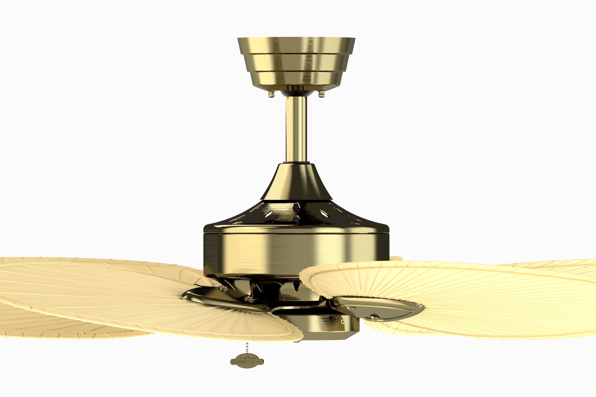 Image 6 Windpointe 52 in Indoor Fan - Antique Brass w/ Natural Narrow Oval blades more views