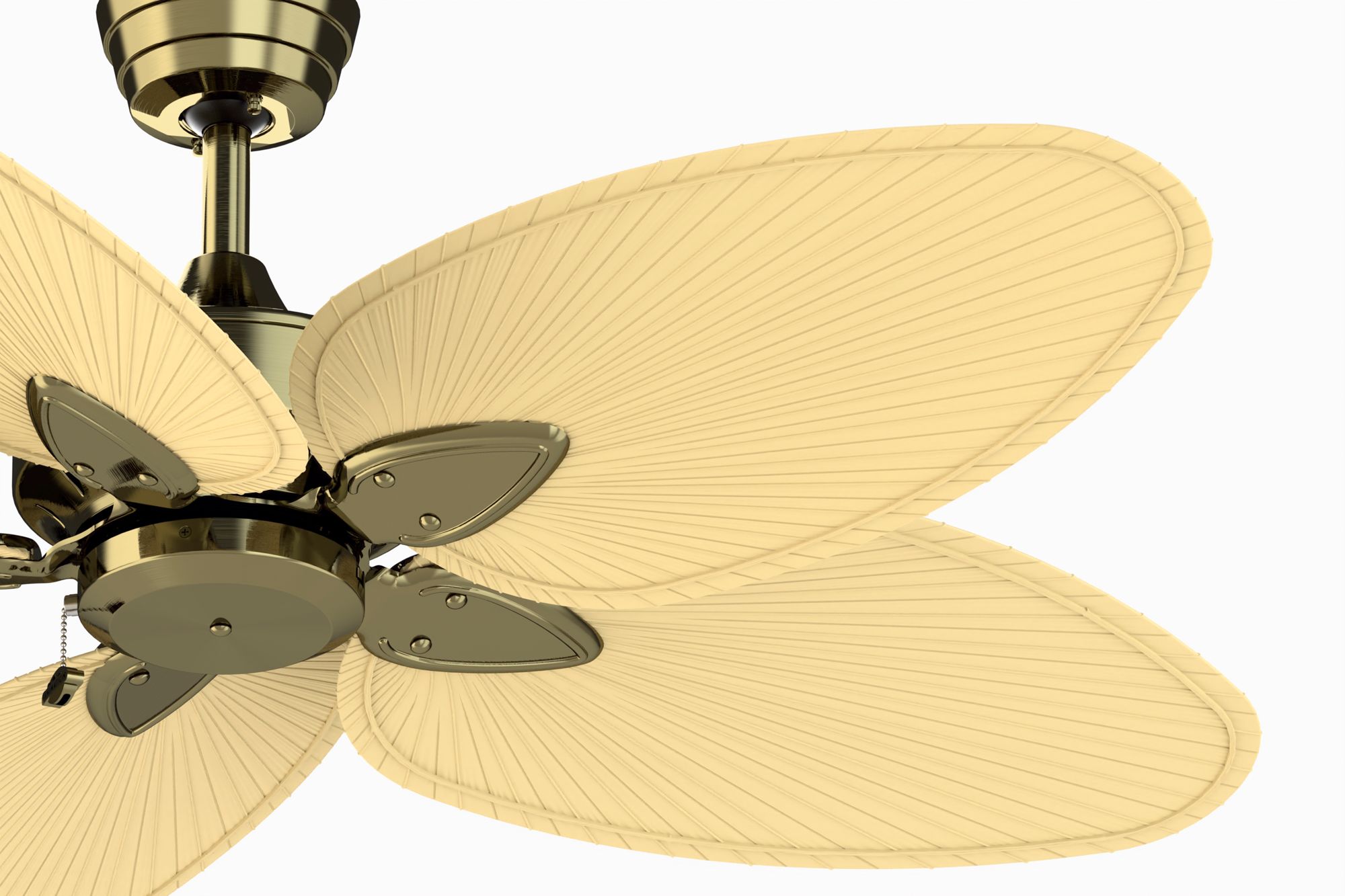 Image 7 Windpointe 52 in Indoor Fan - Antique Brass w/ Natural Narrow Oval blades more views